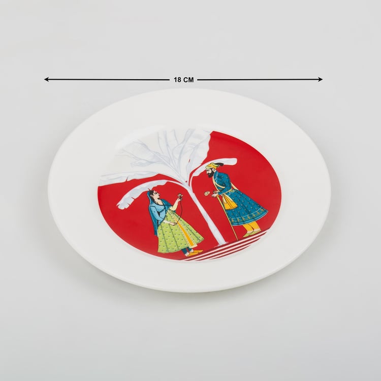 Raisa Rajarani Bone China Printed Appetizer Plate - 18cm