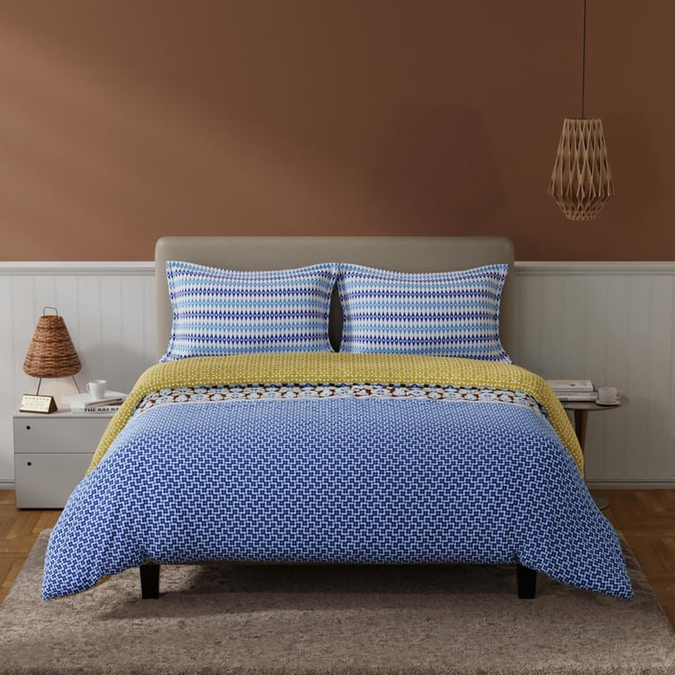 BICHAUNA Amelia Cotton 4Pcs Printed Double Bed-In-A-Bag Set