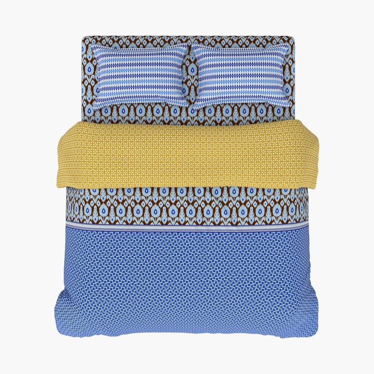 BICHAUNA Amelia Cotton 4Pcs Printed Double Bed-In-A-Bag Set