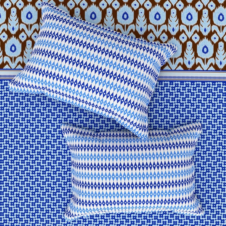 BICHAUNA Amelia Cotton 4Pcs Printed Double Bed-In-A-Bag Set