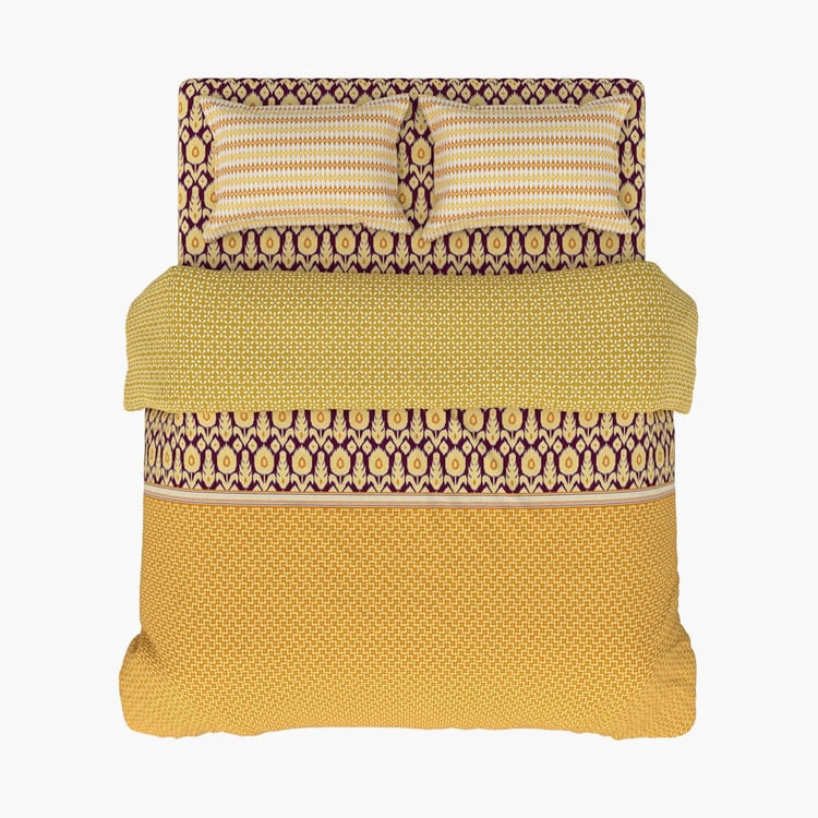 BICHAUNA Amelia Cotton 4Pcs Printed Double Bed-In-A-Bag Set