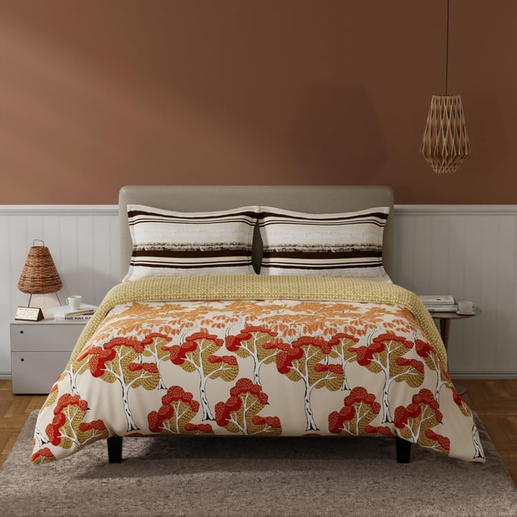 BICHAUNA Amelia Cotton 4Pcs Printed Double Bed-In-A-Bag Set