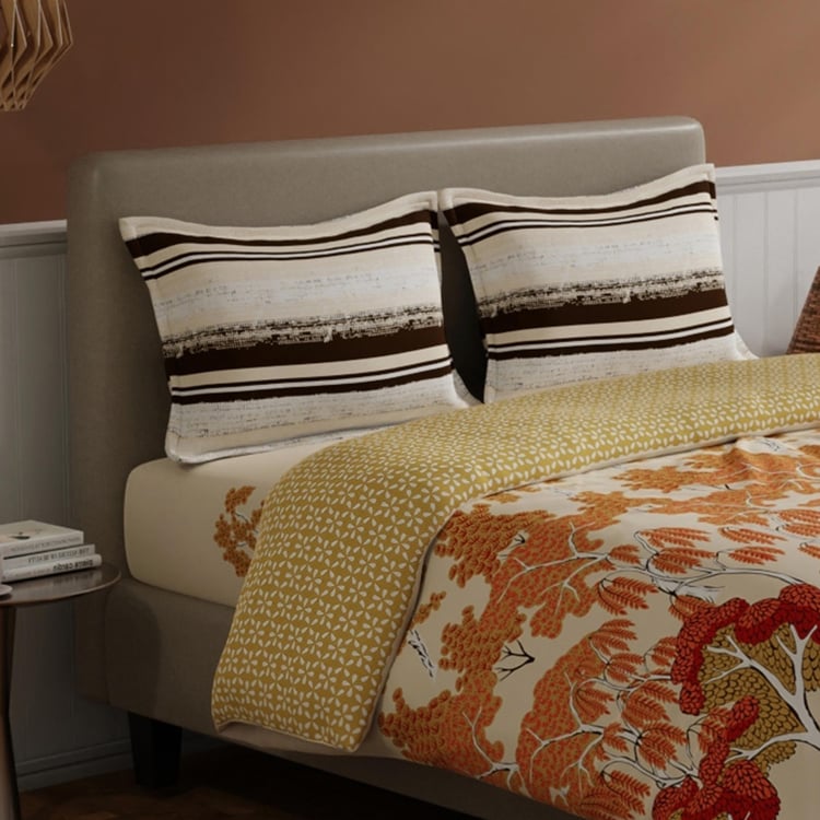 BICHAUNA Amelia Cotton 4Pcs Printed Double Bed-In-A-Bag Set