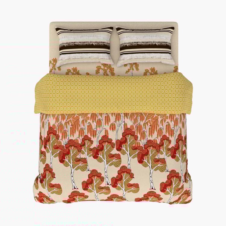 BICHAUNA Amelia Cotton 4Pcs Printed Double Bed-In-A-Bag Set