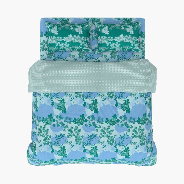 BICHAUNA Amelia Cotton 4Pcs Printed Double Bed-In-A-Bag Set