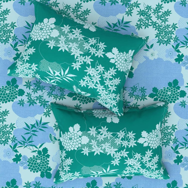 BICHAUNA Amelia Cotton 4Pcs Printed Double Bed-In-A-Bag Set