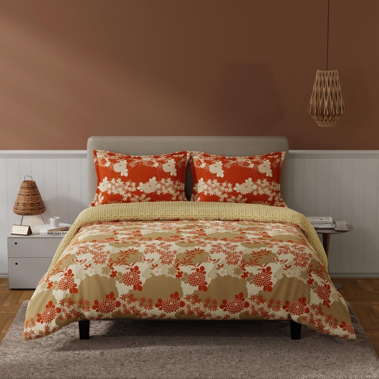 BICHAUNA Amelia Cotton 4Pcs Printed Double Bed-In-A-Bag Set