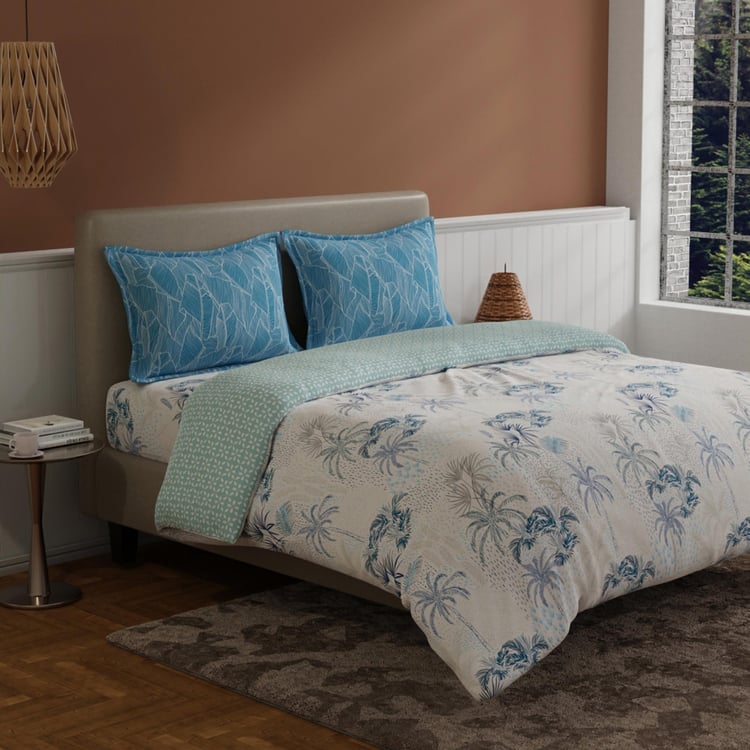 BICHAUNA Amelia Cotton 4Pcs Printed Double Bed-In-A-Bag Set