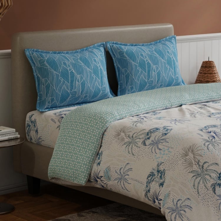 BICHAUNA Amelia Cotton 4Pcs Printed Double Bed-In-A-Bag Set