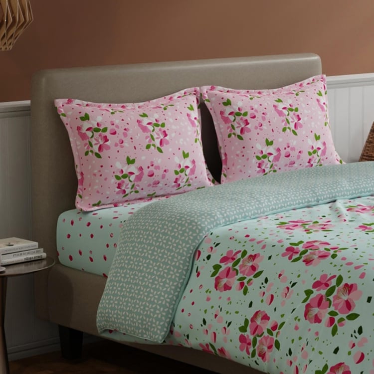 BICHAUNA Amelia Cotton 4Pcs Printed Double Bed-In-A-Bag Set