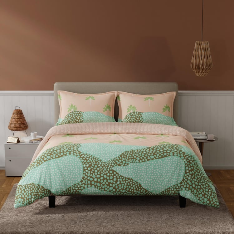 BICHAUNA Amelia Cotton 4Pcs Printed Double Bed-In-A-Bag Set