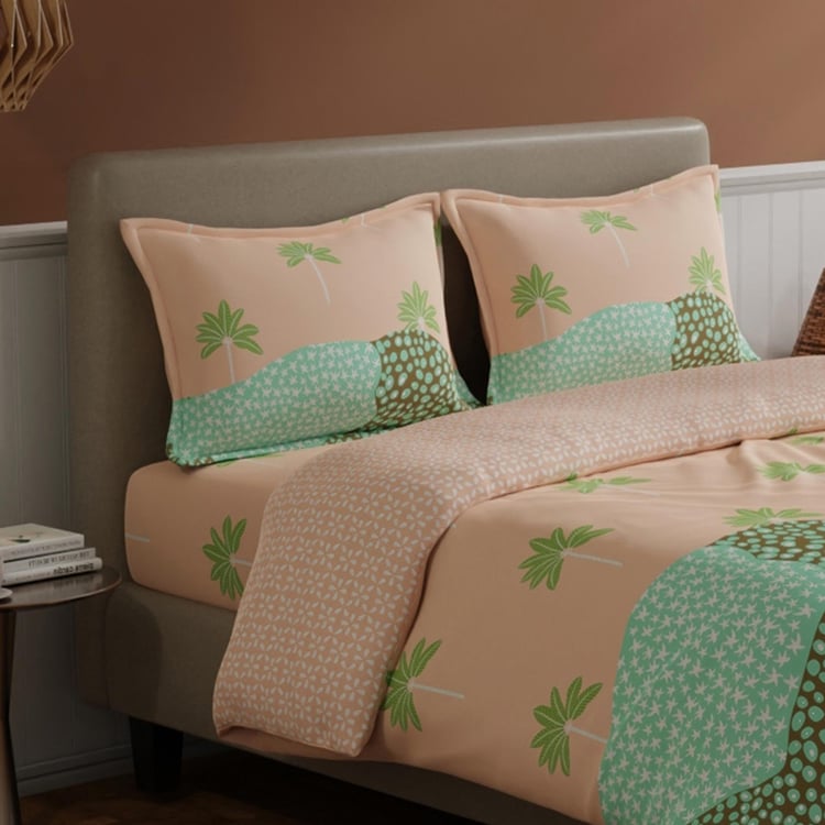 BICHAUNA Amelia Cotton 4Pcs Printed Double Bed-In-A-Bag Set