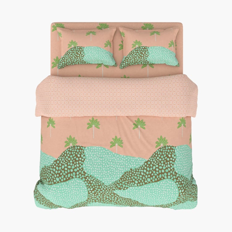 BICHAUNA Amelia Cotton 4Pcs Printed Double Bed-In-A-Bag Set