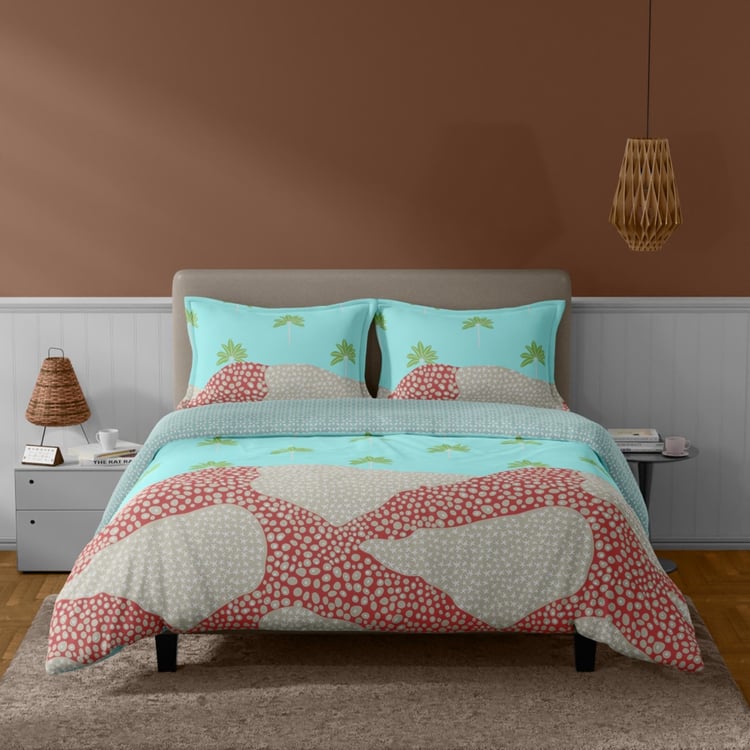 BICHAUNA Amelia Cotton 4Pcs Printed Double Bed-In-A-Bag Set