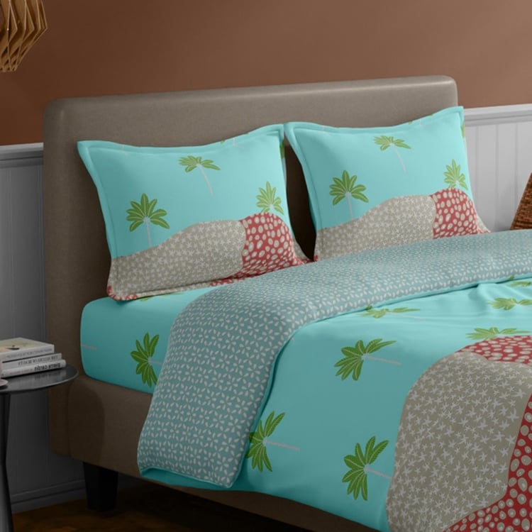 BICHAUNA Amelia Cotton 4Pcs Printed Double Bed-In-A-Bag Set