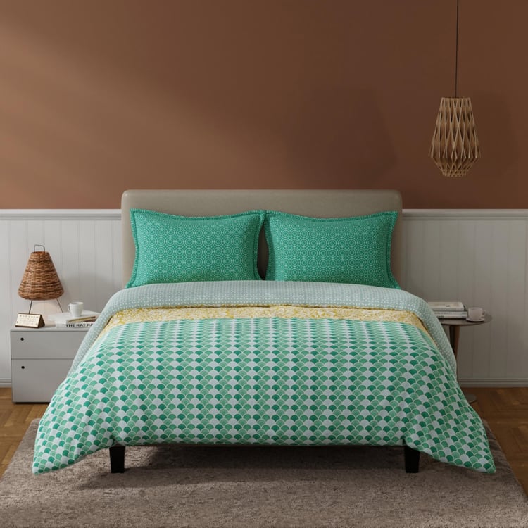 BICHAUNA Amelia Cotton 4Pcs Printed Double Bed-In-A-Bag Set