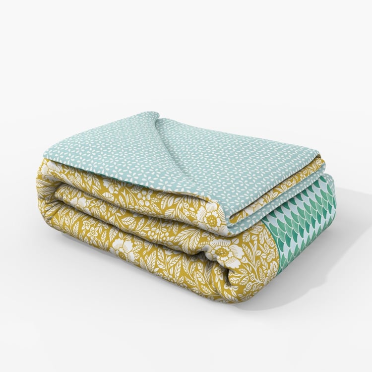 BICHAUNA Amelia Cotton 4Pcs Printed Double Bed-In-A-Bag Set