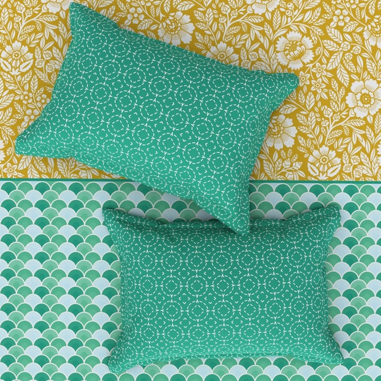 BICHAUNA Amelia Cotton 4Pcs Printed Double Bed-In-A-Bag Set