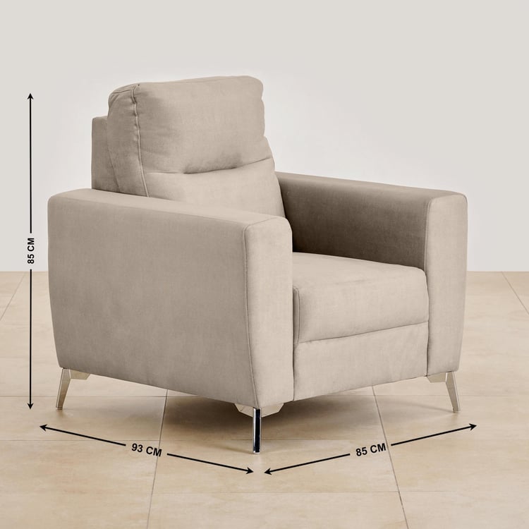 Helios Vive Fabric 1-Seater Sofa - Beige