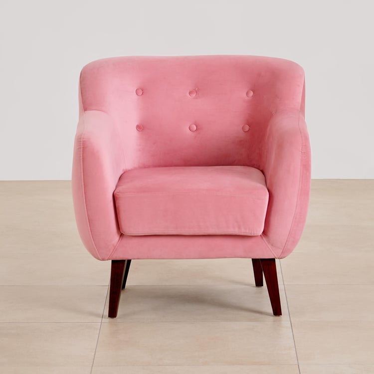 (Refurbished) Riki Fabric Lounge Chair - Pink