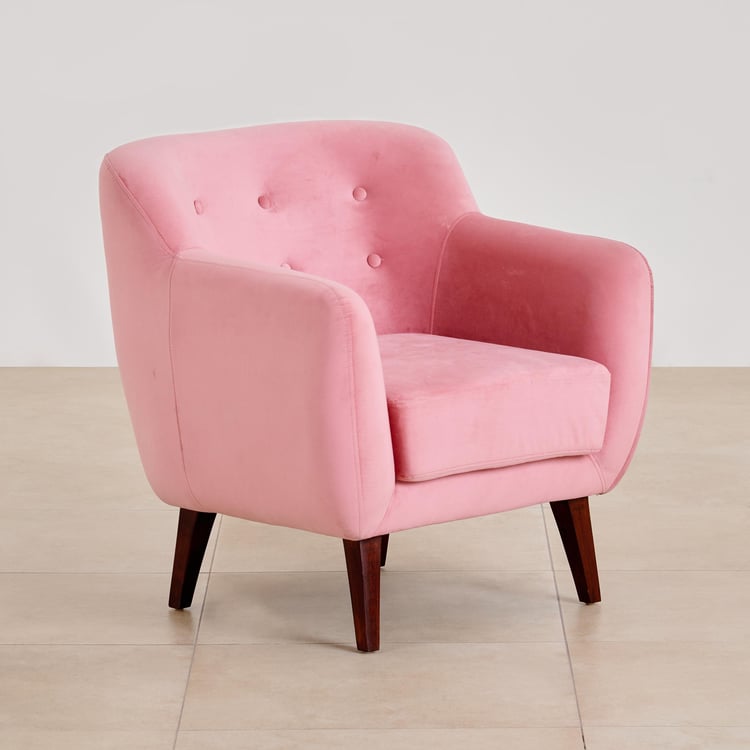 (Refurbished) Riki Fabric Lounge Chair - Pink