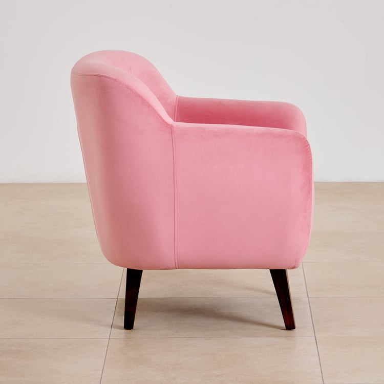 (Refurbished) Riki Fabric Lounge Chair - Pink