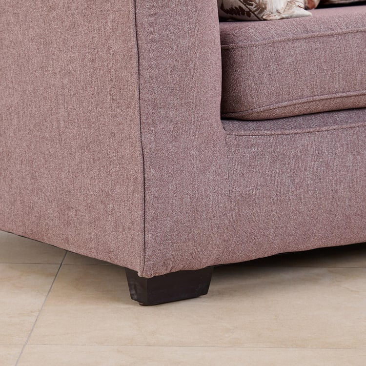 (Refurbished) Fenland Fabric 3-Seater Sofa with Cushions - Brown