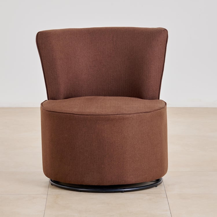 (Refurbished) Noa Fabric Rotating Accent Chair - Brown