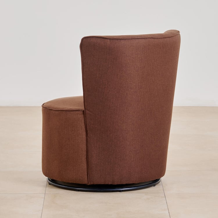 (Refurbished) Noa Fabric Rotating Accent Chair - Brown