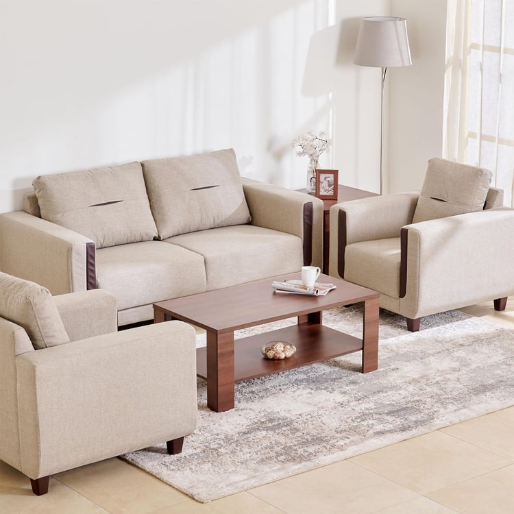 Berry Fabric 3+1+1 Seater Sofa Set - Beige