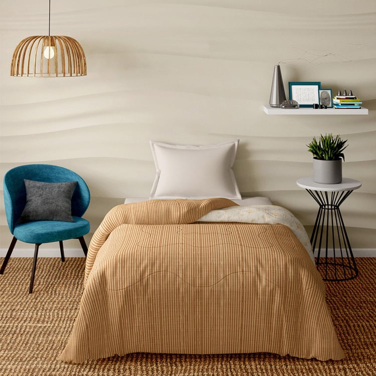 PORTICO Melange Cotton Striped Single Duvet Cover