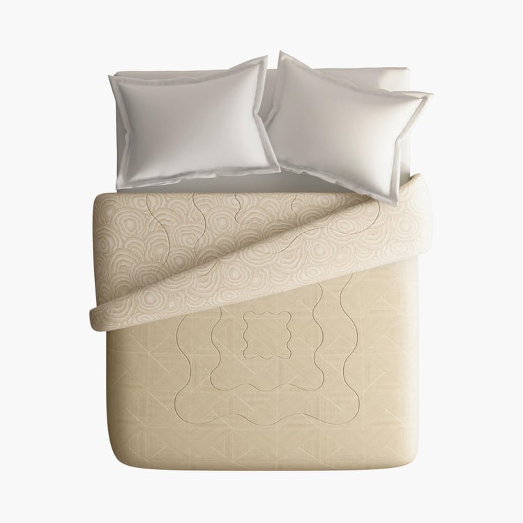 PORTICO Melange Cotton Geometric Double Duvet Cover