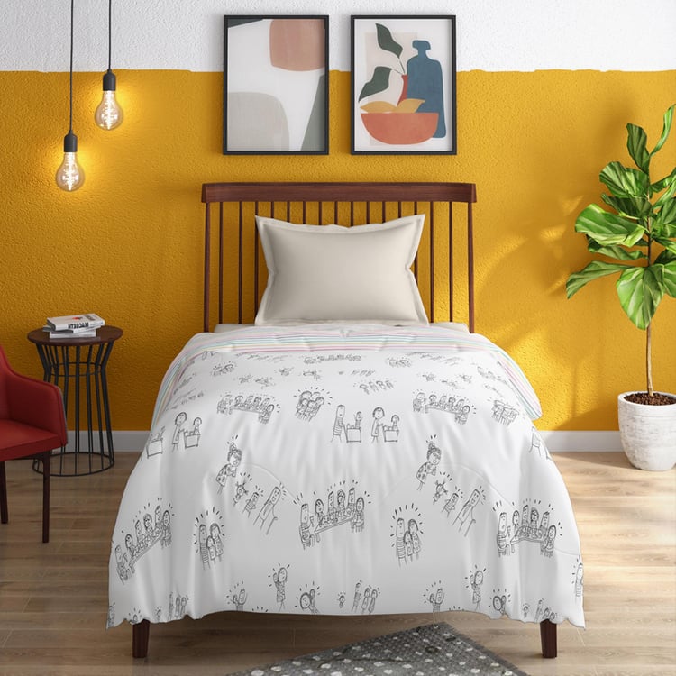 PORTICO Happiness Is Cotton Printed Single Comforter