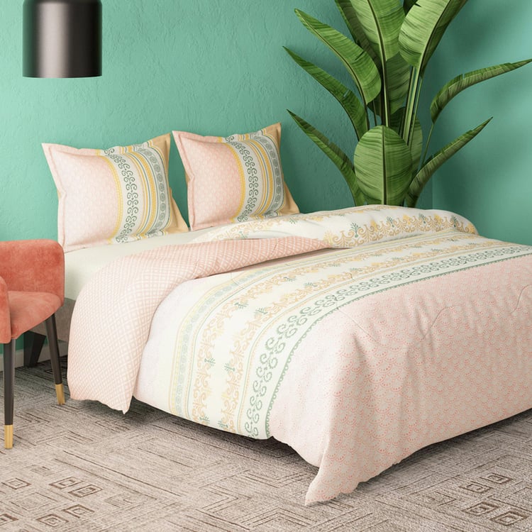 PORTICO Cadence Cotton 4Pcs Printed Double Bed-In-A-Bag Set