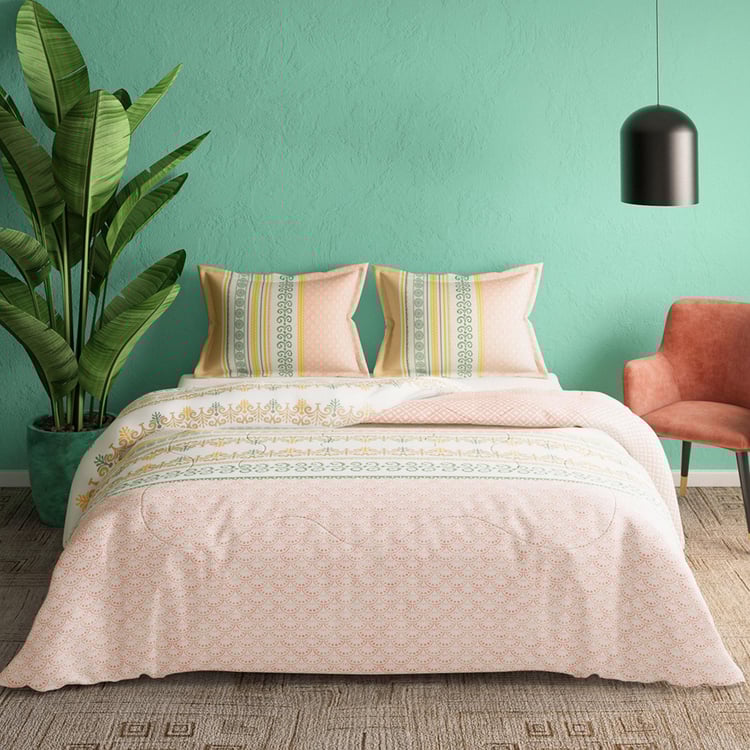 PORTICO Cadence Cotton 4Pcs Printed Double Bed-In-A-Bag Set