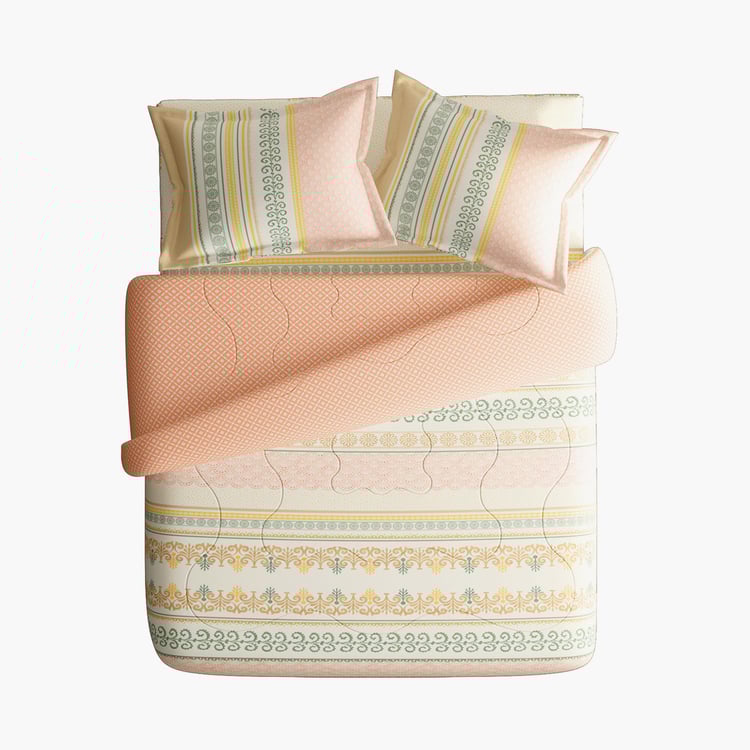 PORTICO Cadence Cotton 4Pcs Printed Double Bed-In-A-Bag Set