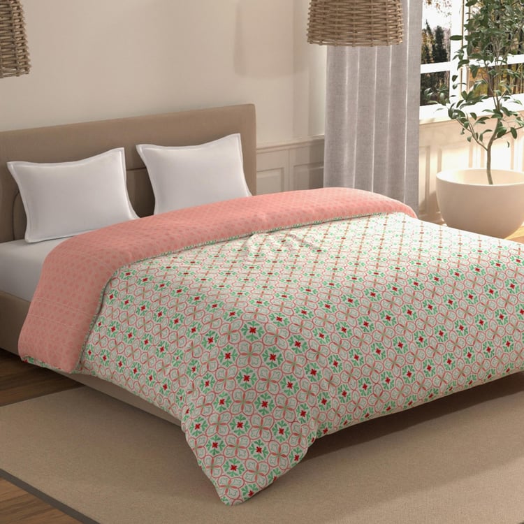 Buy PORTICO Morning Glory Cotton Geometric Printed Double Comforter