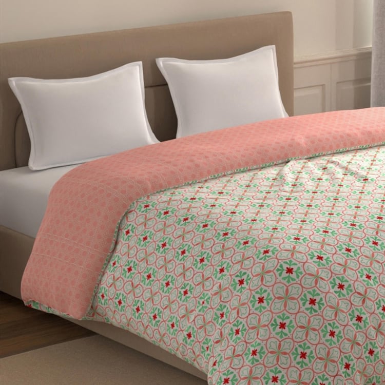 Buy PORTICO Morning Glory Cotton Geometric Printed Double Comforter
