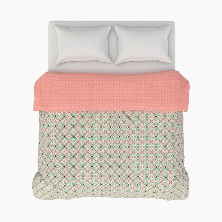 Buy PORTICO Morning Glory Cotton Geometric Printed Double Comforter