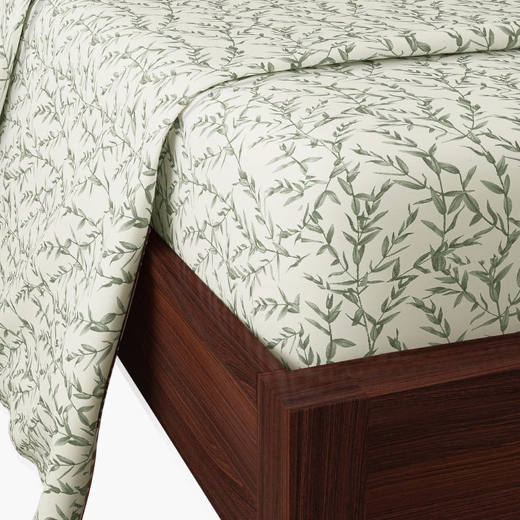 Buy PORTICO Melange Cotton 300TC Printed 3Pcs King Fitted Bedsheet Set