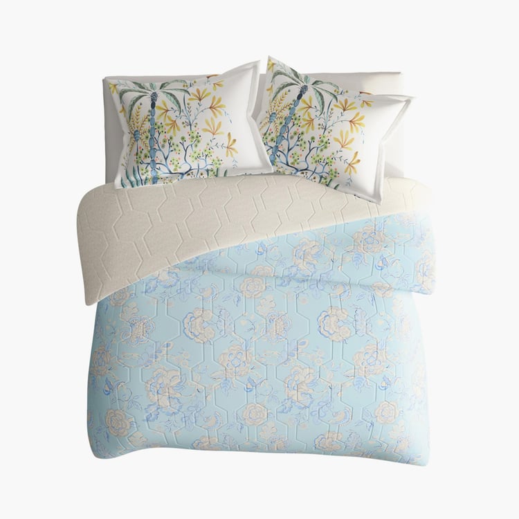 PORTICO Shalimaar Cotton Printed 3Pcs Double Bed Cover Set