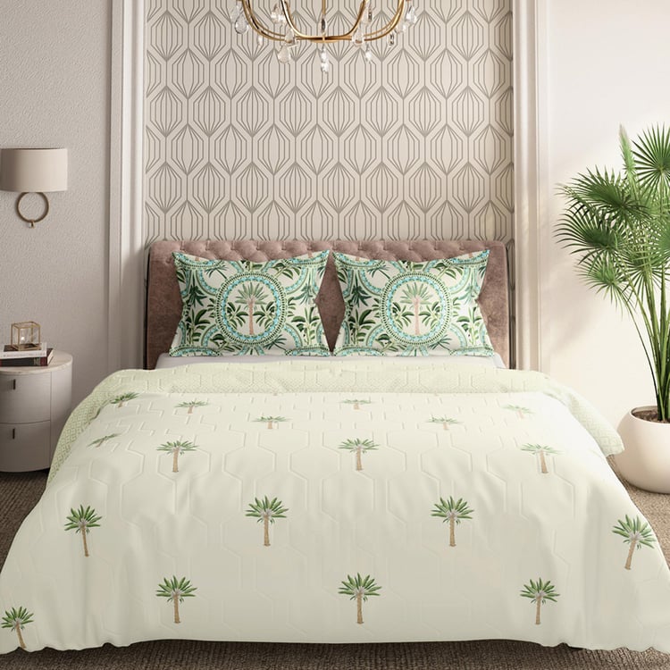 PORTICO Shalimaar Cotton Printed 3Pcs Double Bed Cover Set