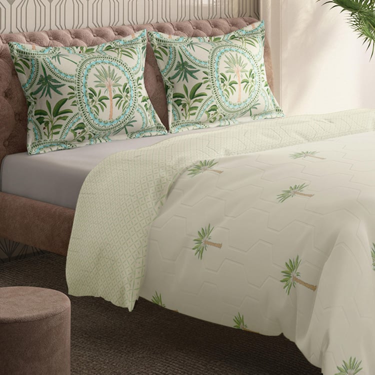 PORTICO Shalimaar Cotton Printed 3Pcs Double Bed Cover Set