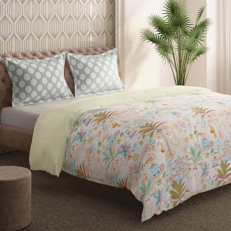 PORTICO Shalimaar Cotton Printed 3Pcs Double Bed Cover Set