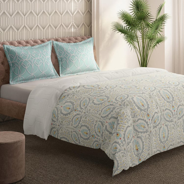 PORTICO Shalimaar Cotton Printed 3Pcs Double Bed Cover Set