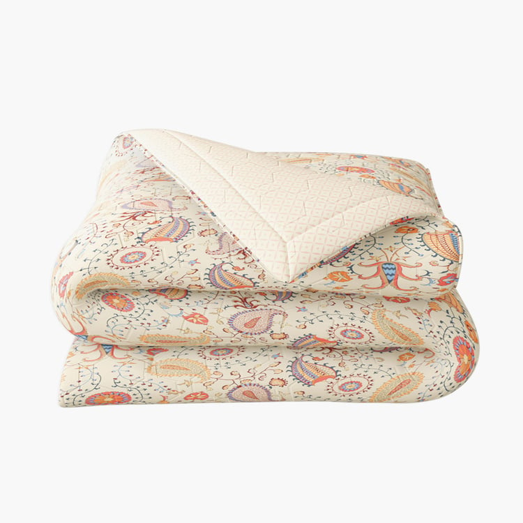 PORTICO Shalimaar Cotton Paisley Print 3Pcs Double Bed Cover Set