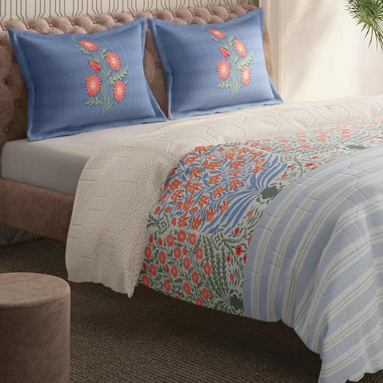 PORTICO Shalimaar Cotton Printed 3Pcs Double Bed Cover Set