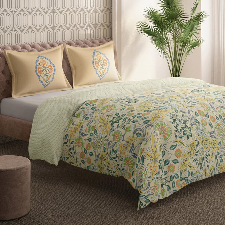 PORTICO Shalimaar Cotton Printed 3Pcs Double Bed Cover Set