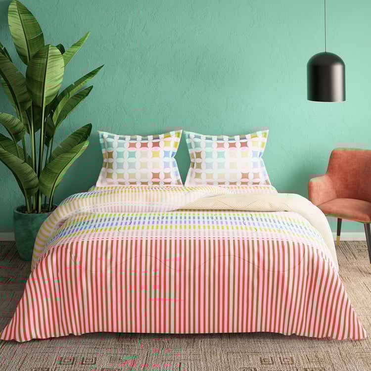 POTICO Cadence Cotton 4Pcs Printed Double Bed-In-A-Bag Set