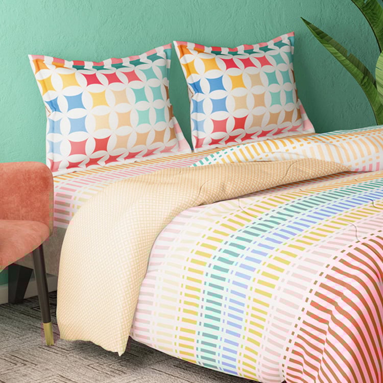 POTICO Cadence Cotton 4Pcs Printed Double Bed-In-A-Bag Set